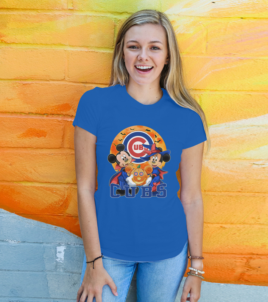 Chicago Cubs Mickey Mouse Minnie Mouse Halloween Pumpkin Magic T-Shirt
