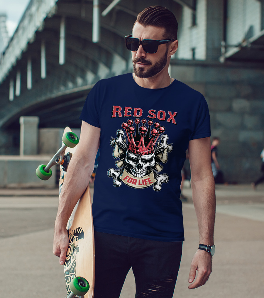 Red Sox Skull King For Life T-Shirt