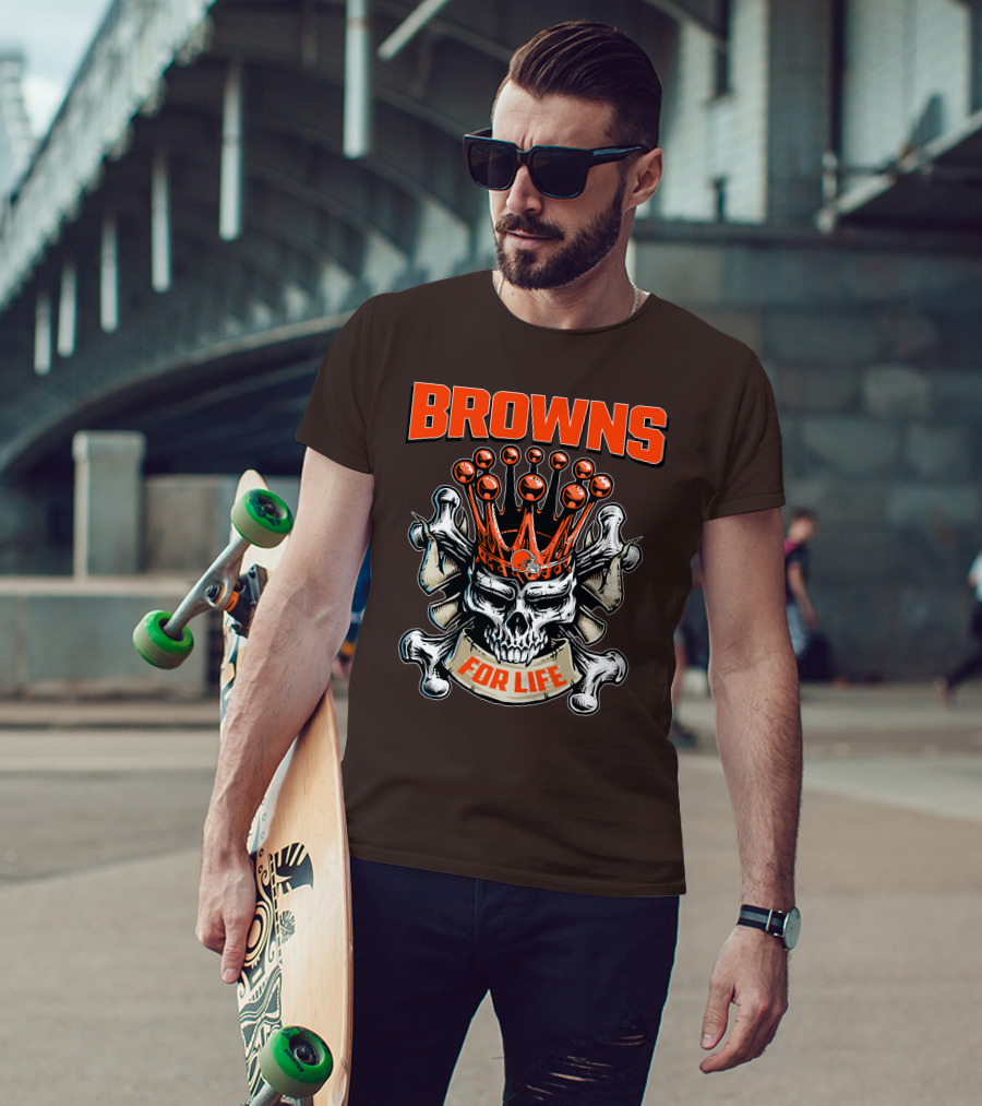 Browns Skull King For Life T-Shirt