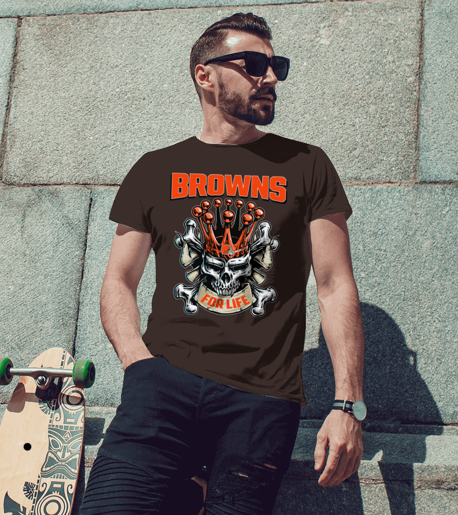 Browns Skull King For Life T-Shirt