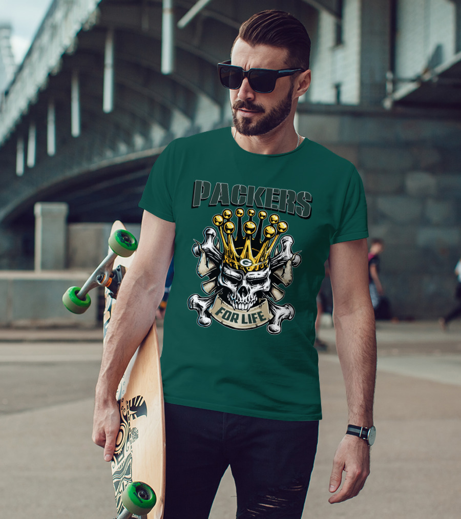 Packers Skull King Crown For Life T-Shirt