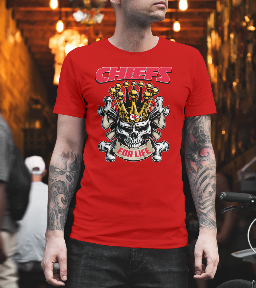 Chiefs Skull King Crown For Life T-Shirt