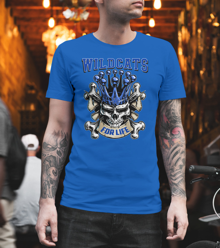 Wildcats For Life Skull King Kentucky Wildcats T-Shirt
