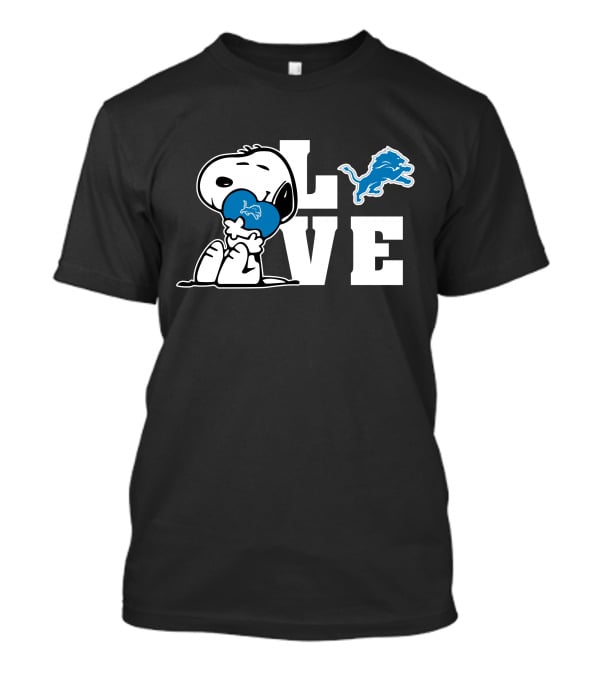 Snoopy Love Lions Football Detroit T-Shirt