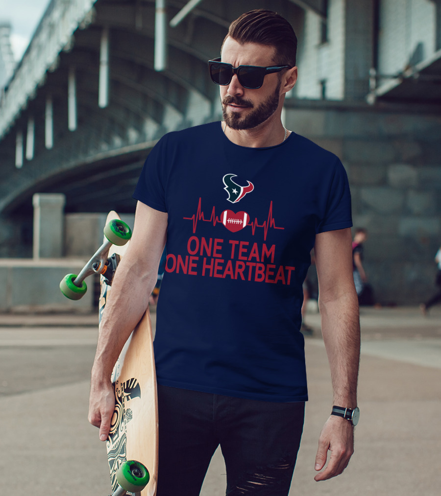 Houston Texans One Team One Heartbeat Football Heartbeat T-Shirt