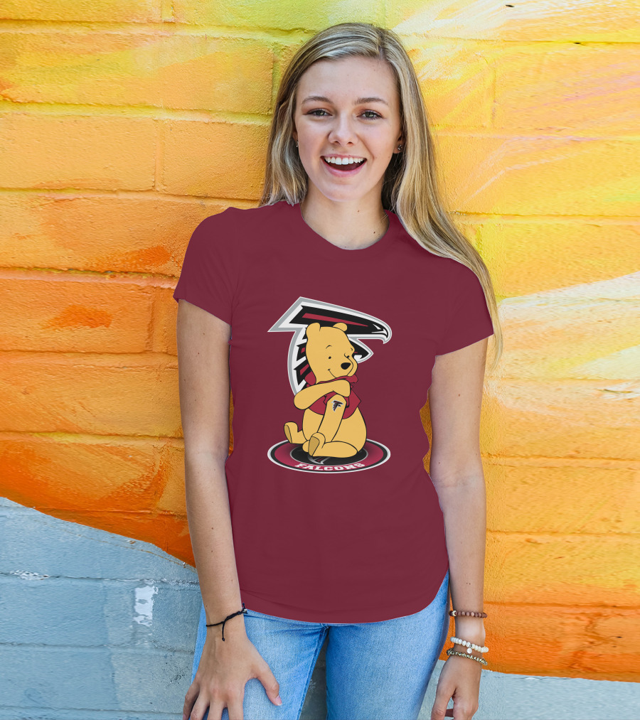 Atlanta Falcons Winnie The Pooh Mascot Crossover T-Shirt