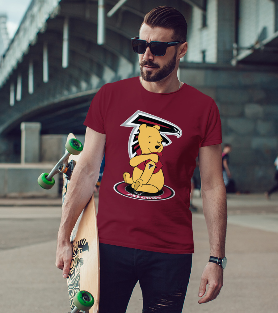 Atlanta Falcons Winnie The Pooh Mascot Crossover T-Shirt