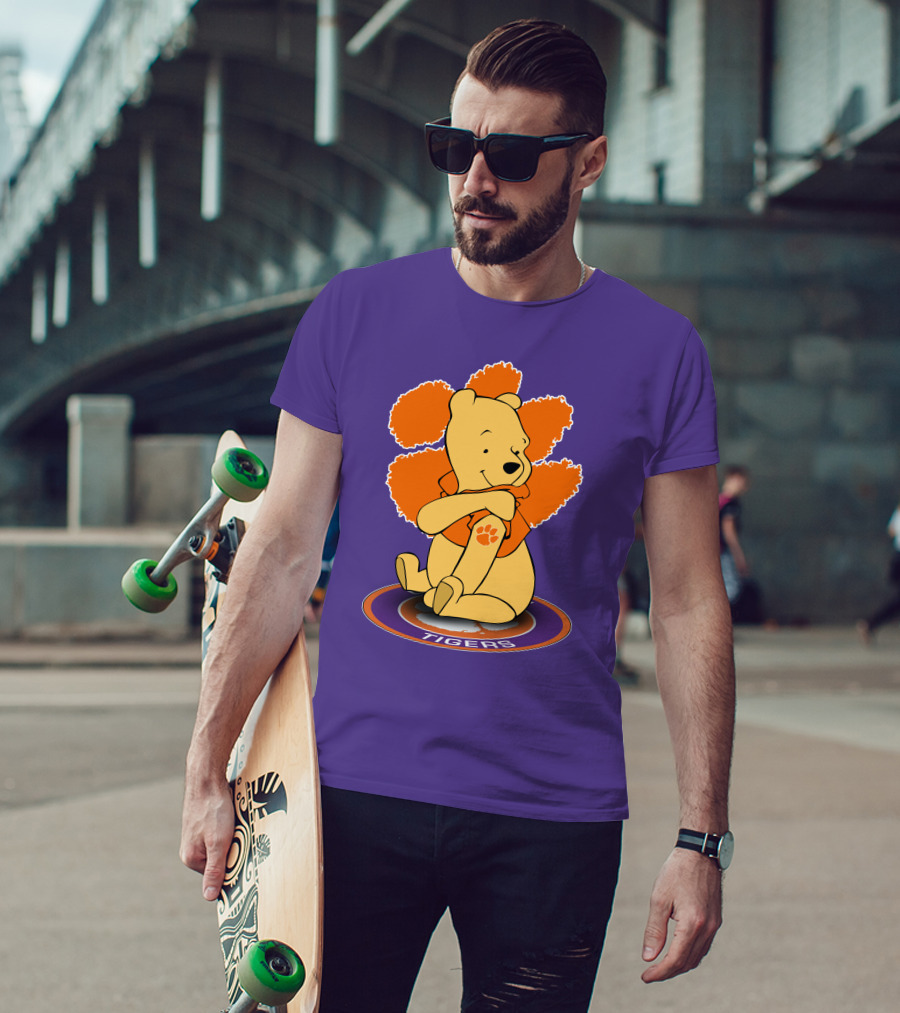Clemson Tigers Winnie The Pooh Paw Prints T-Shirt