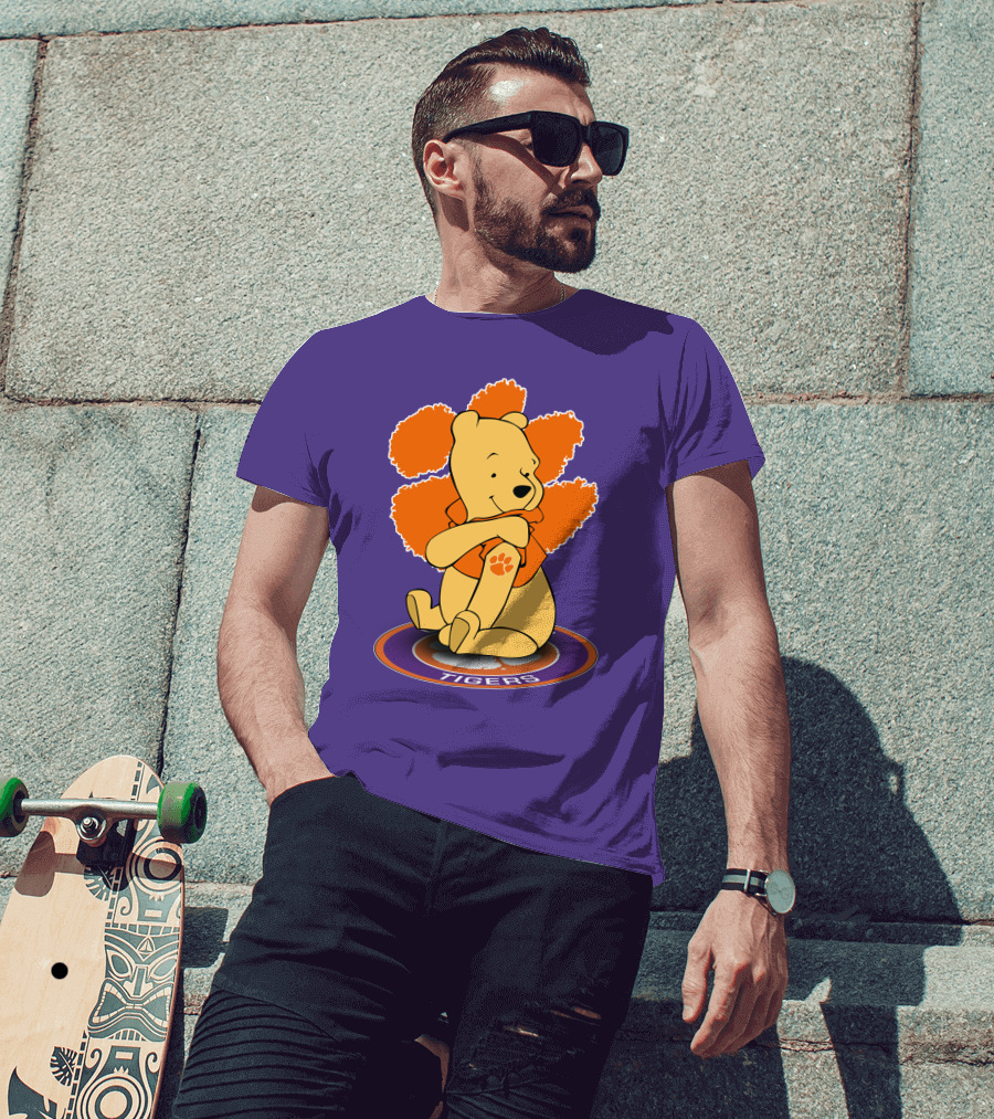 Clemson Tigers Winnie The Pooh Paw Prints T-Shirt