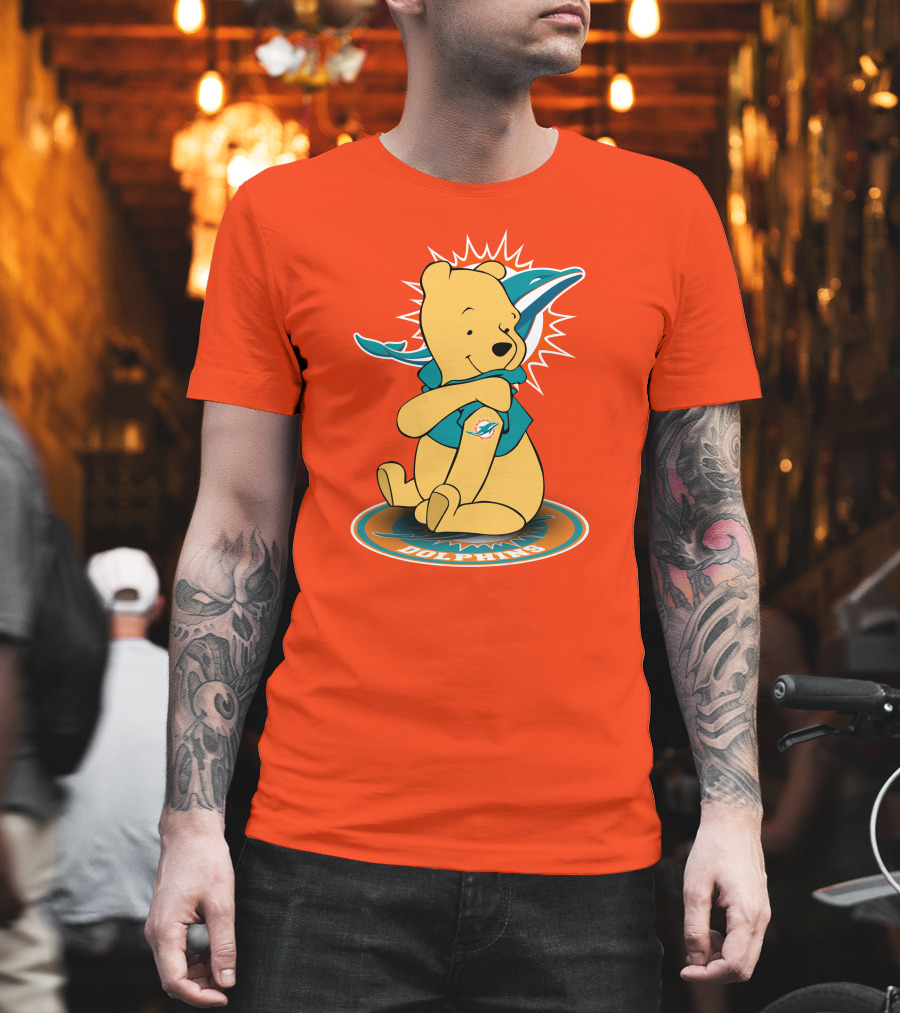 Miami Dolphins Winnie the Pooh NFL Football Crossover T-Shirt