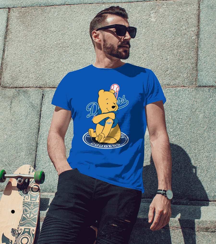 Dodgers Baseball Winnie The Pooh Los Angeles Dodgers T-Shirt
