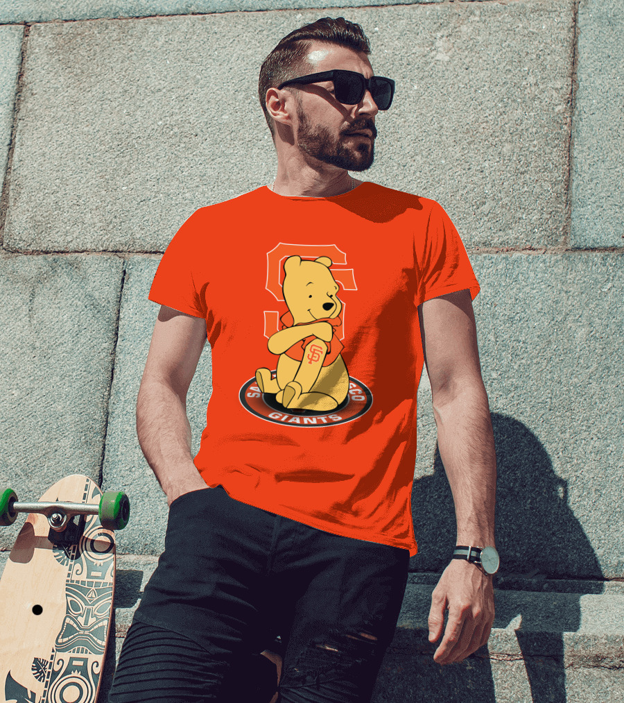 San Francisco Giants Winnie The Pooh Sitting With SF T-Shirt
