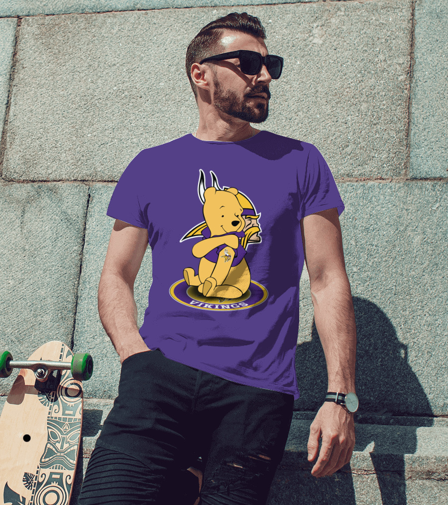 Winnie The Pooh Minnesota Vikings Crossover Fans T-Shirt