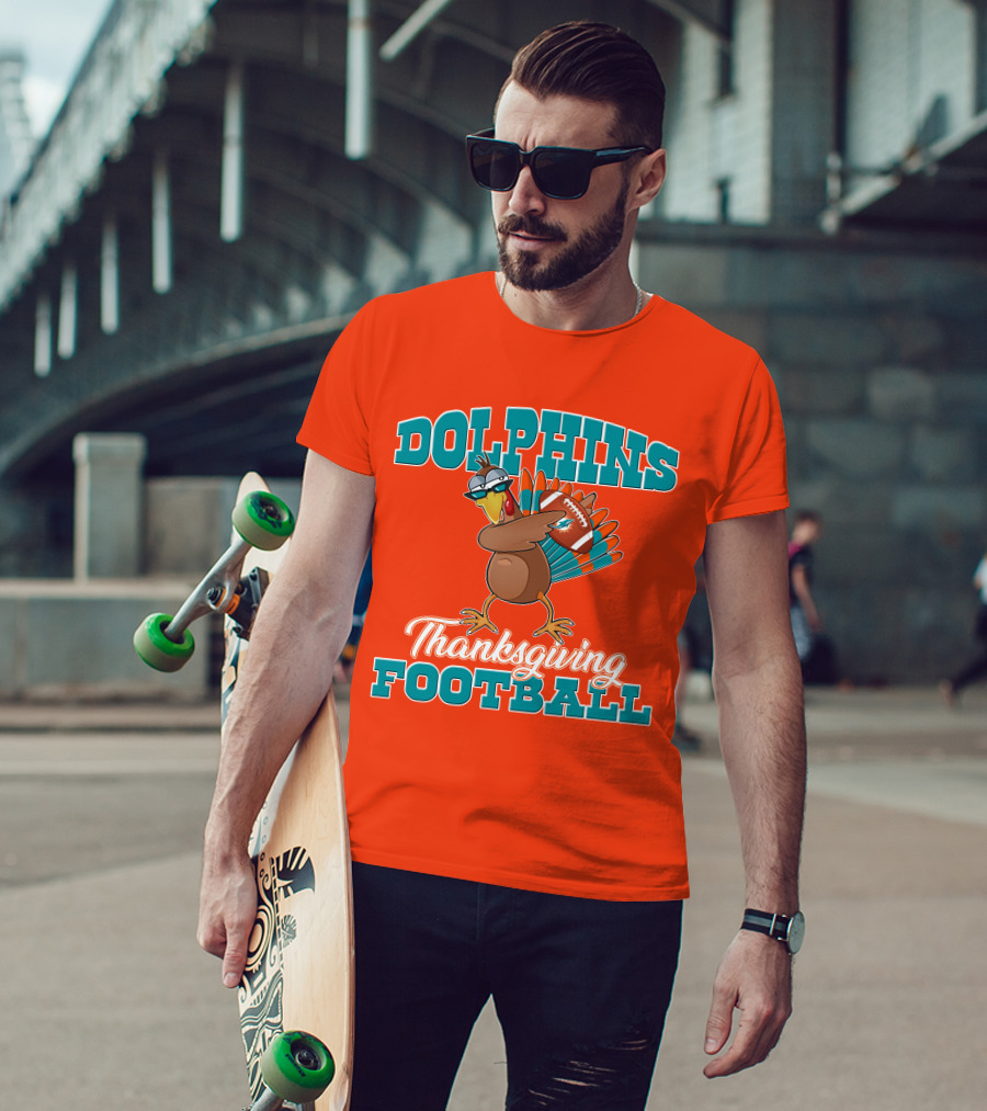Dolphins Thanksgiving Football Turkey T-Shirt
