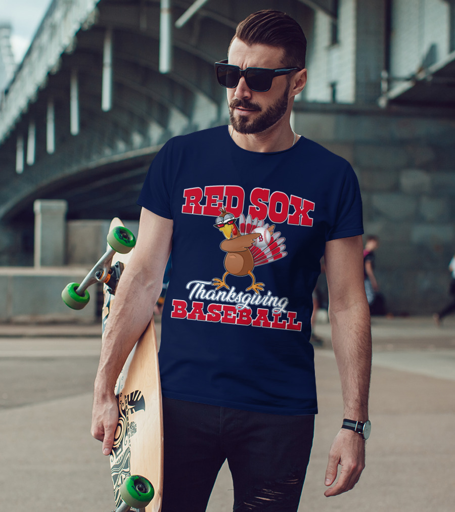 Red Sox Thanksgiving Baseball Turkey T-Shirt