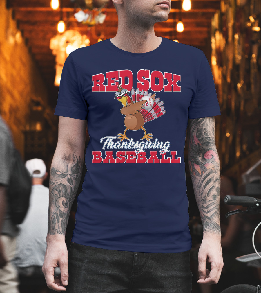 Red Sox Thanksgiving Baseball Turkey T-Shirt