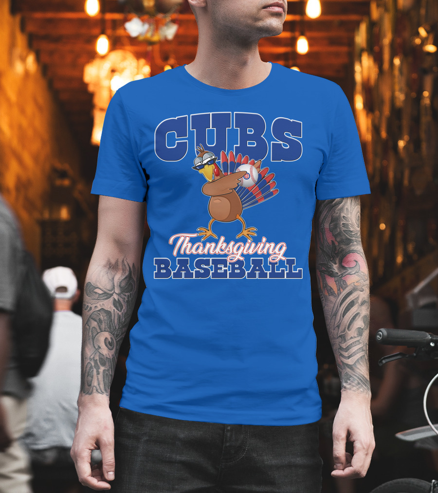 Cubs Thanksgiving Baseball Turkey T-Shirt