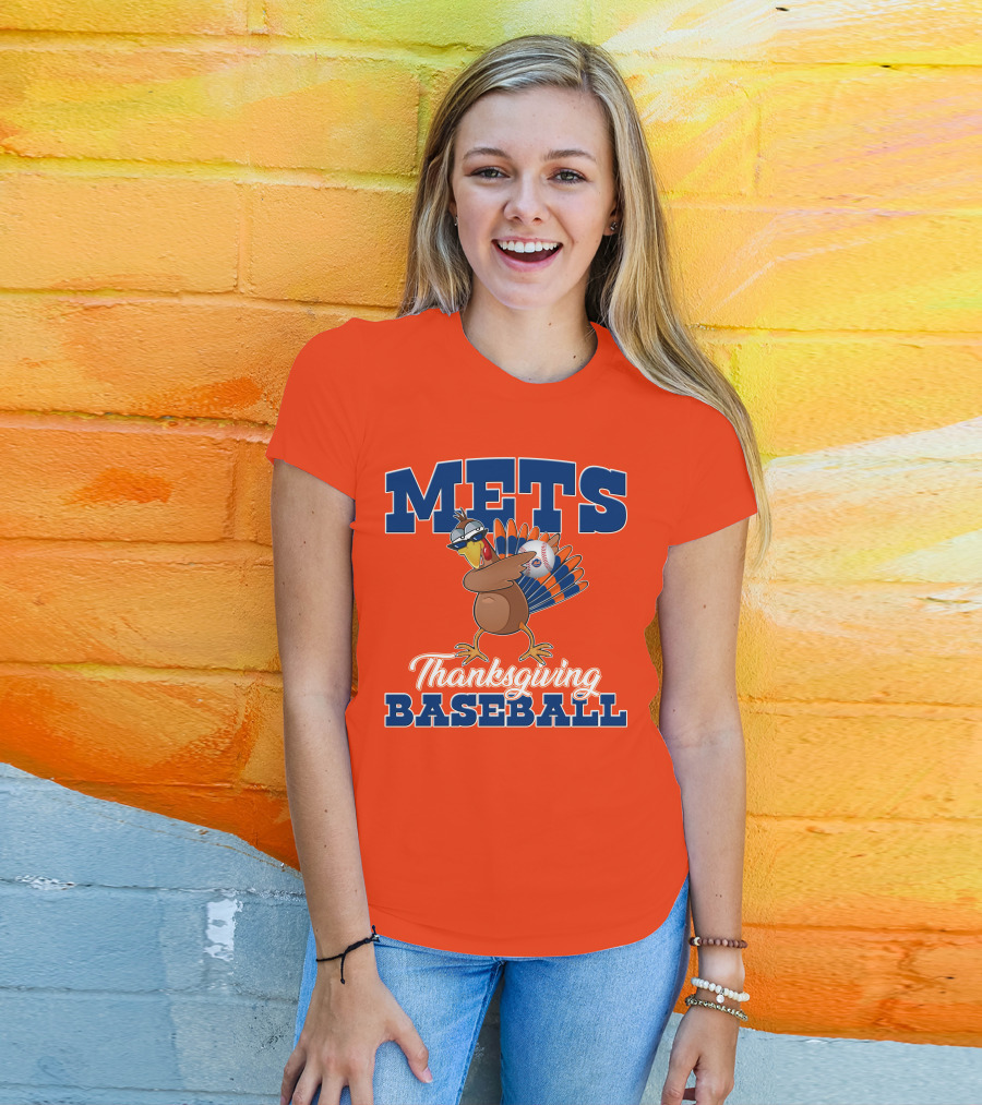 Mets Thanksgiving Baseball Turkey T-Shirt