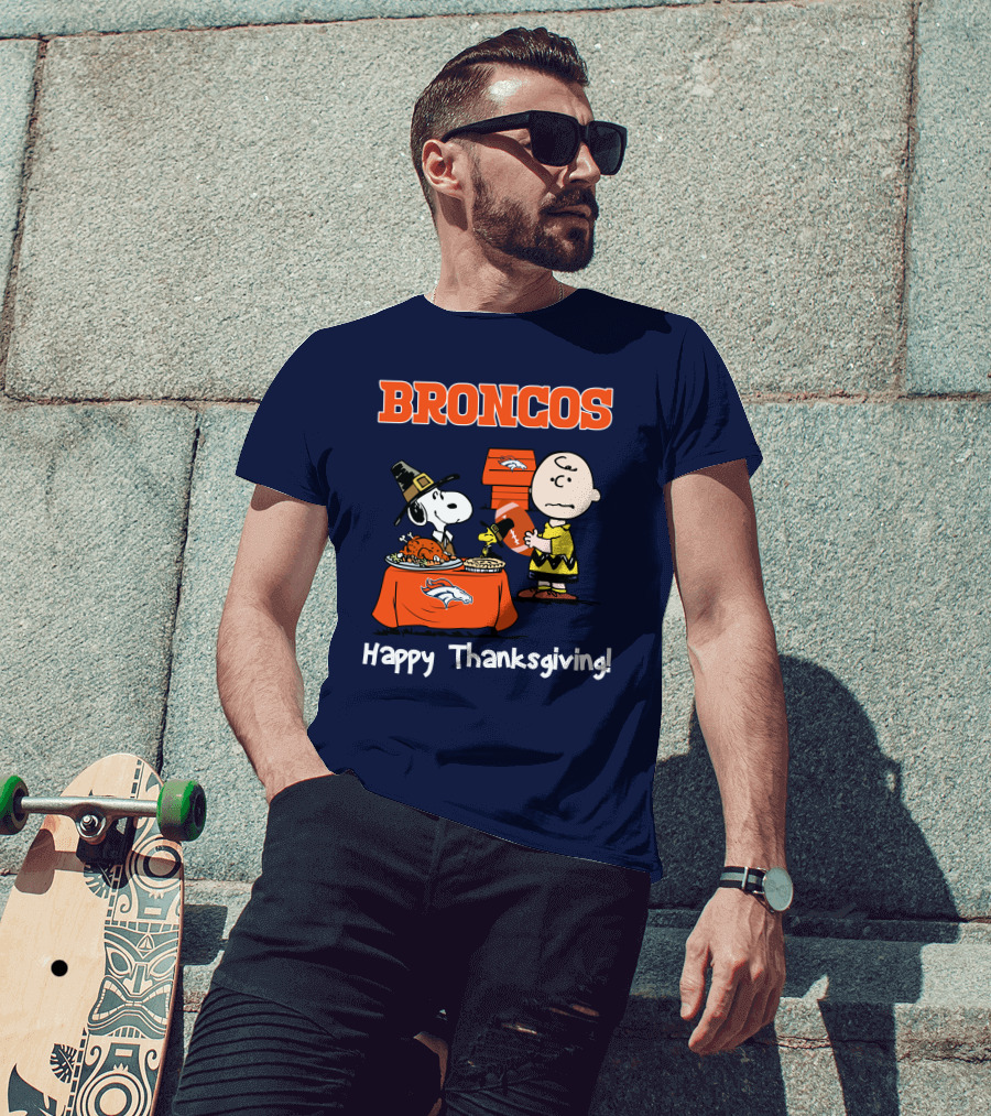 Broncos Snoopy Charlie Brown Thanksgiving T-Shirt