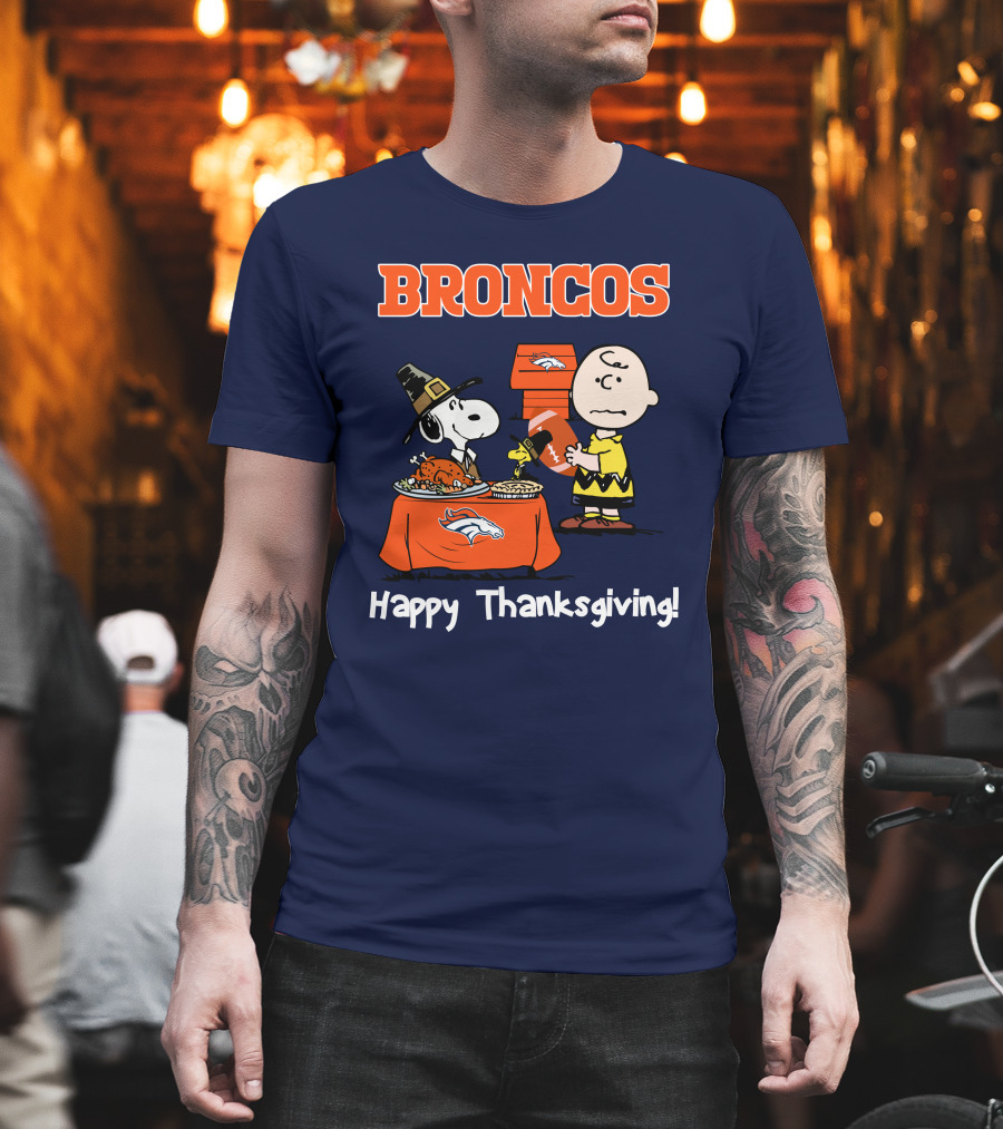 Broncos Snoopy Charlie Brown Thanksgiving T-Shirt