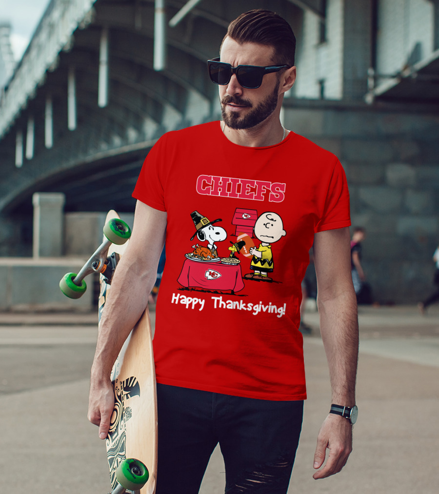 Chiefs Snoopy Charlie Brown Thanksgiving Kansas City Football T-Shirt