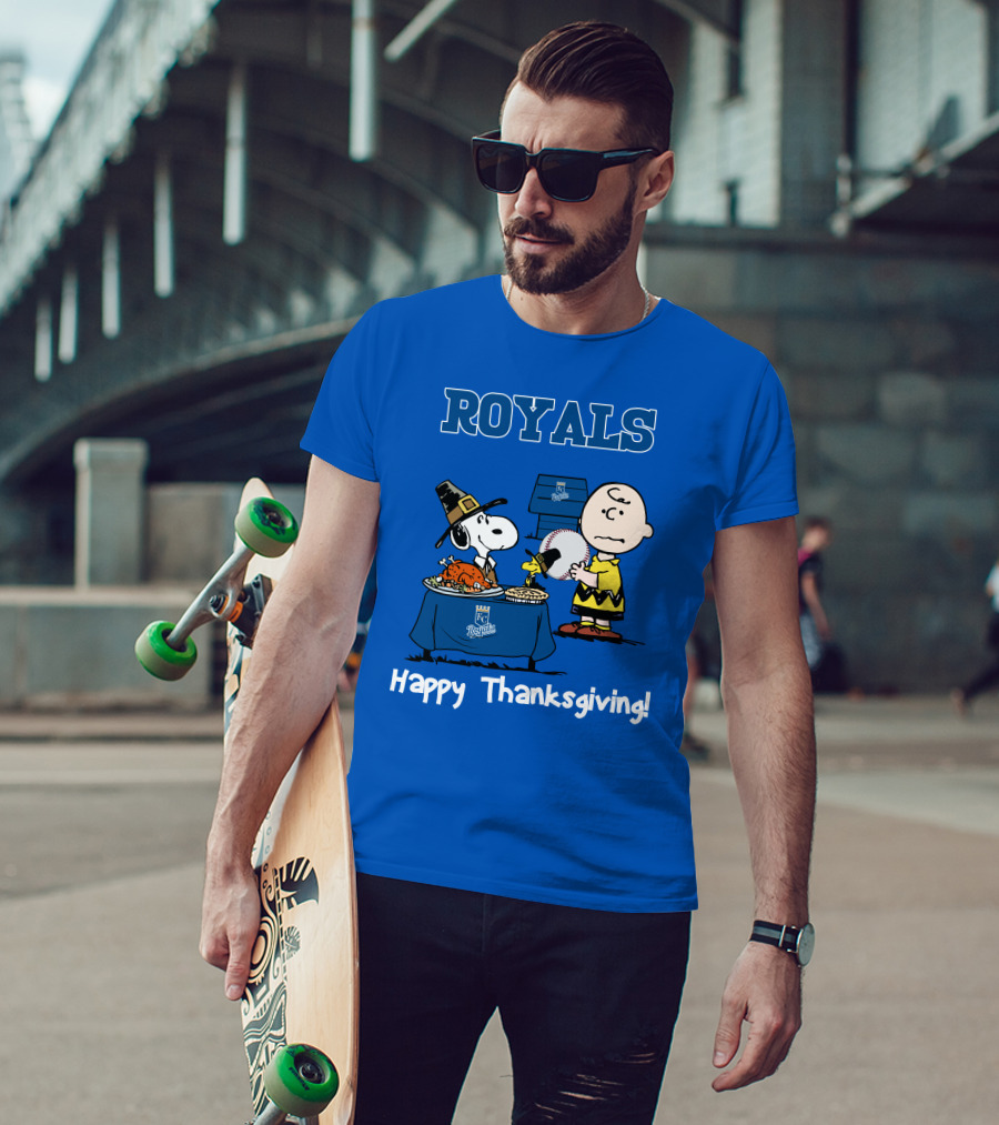 Royals Snoopy Charlie Brown Happy Thanksgiving T-Shirt
