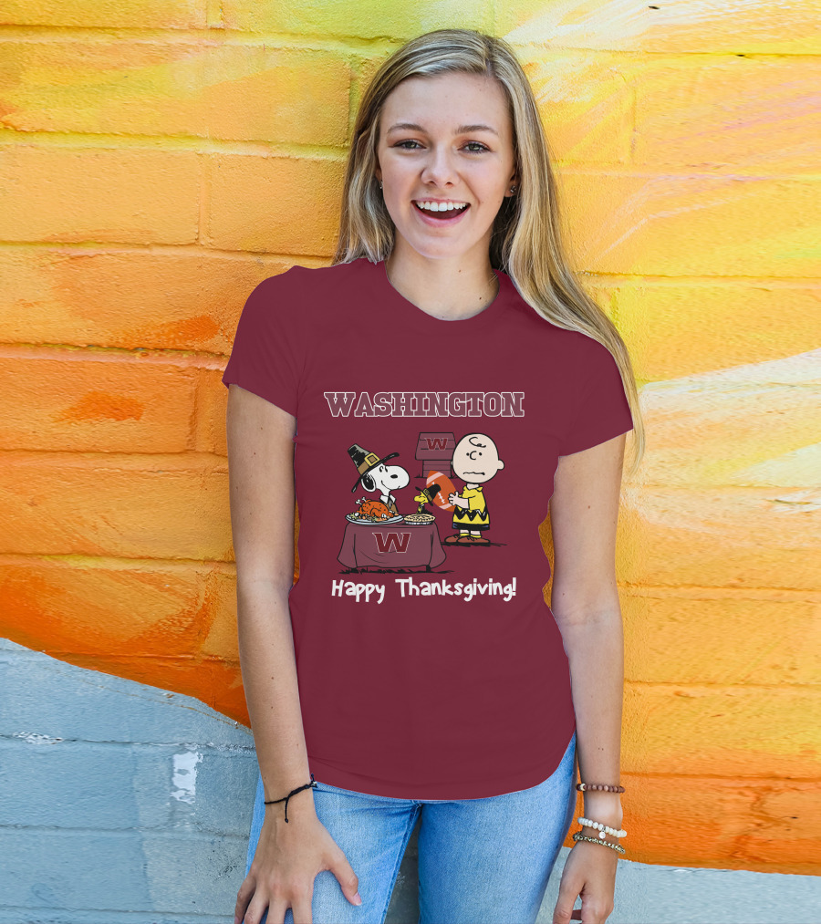 Washington Snoopy Thanksgiving Football Charlie Brown T-Shirt