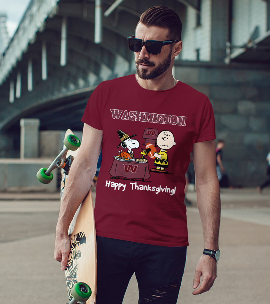 Washington Snoopy Thanksgiving Football Charlie Brown T-Shirt