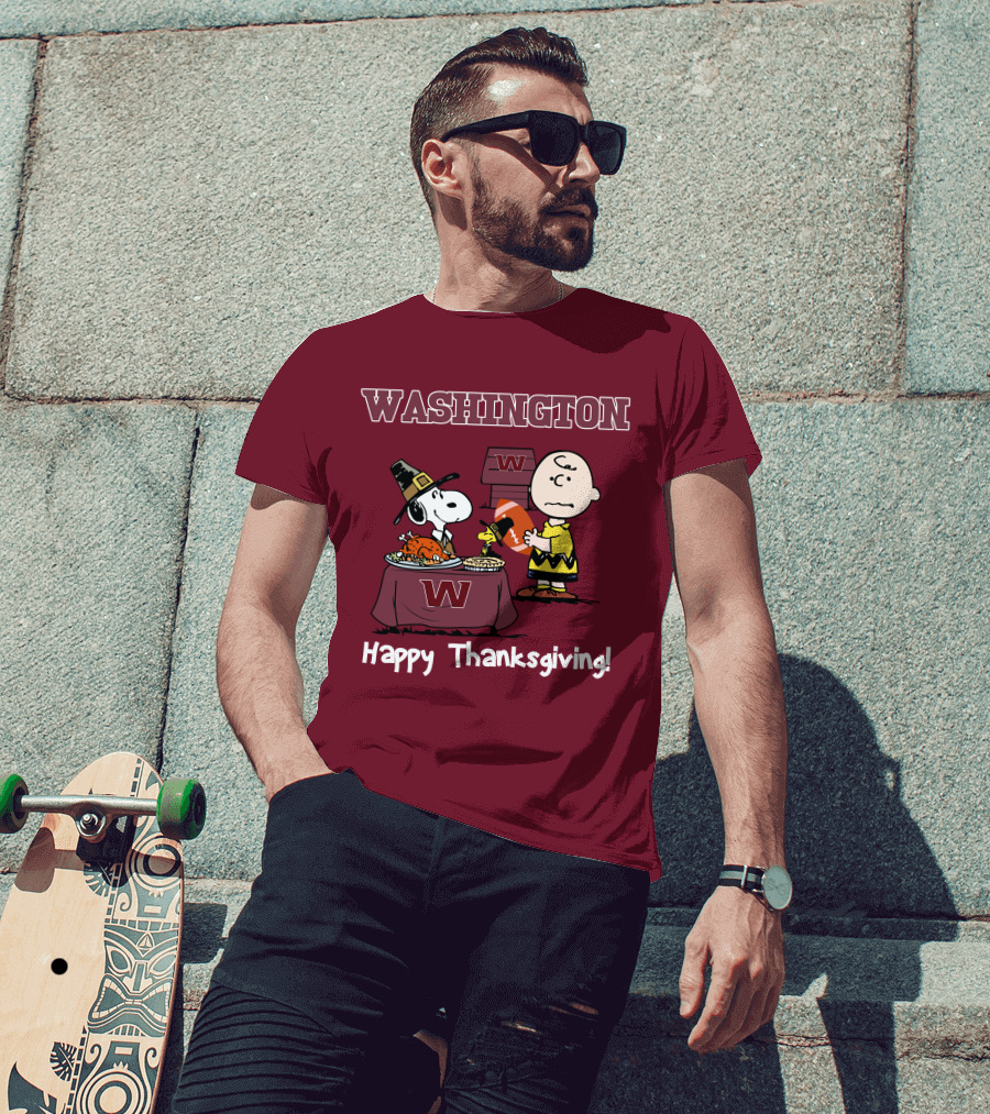 Washington Snoopy Thanksgiving Football Charlie Brown T-Shirt
