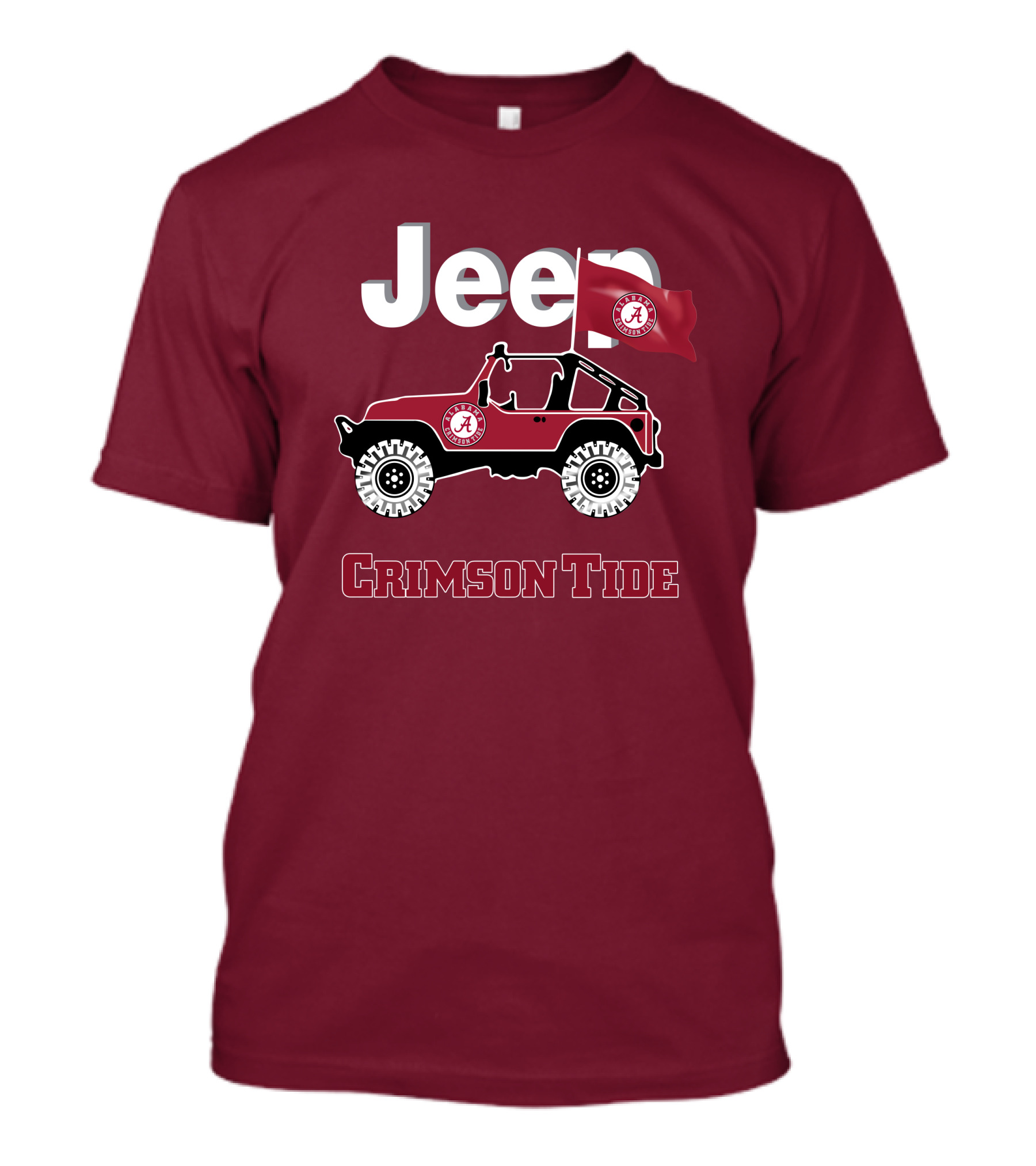 Jeep Alabama Crimson Tide Flag T-Shirt