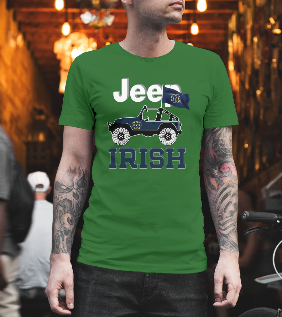 Jeep Notre Dame Fighting Irish Flag T-Shirt