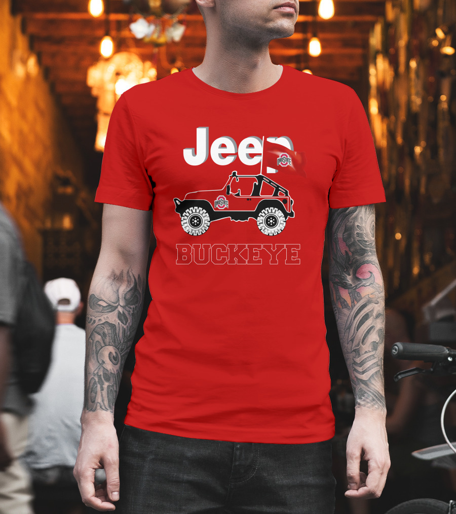 Jeep Ohio State Buckeye Red Flag Adventure T-Shirt
