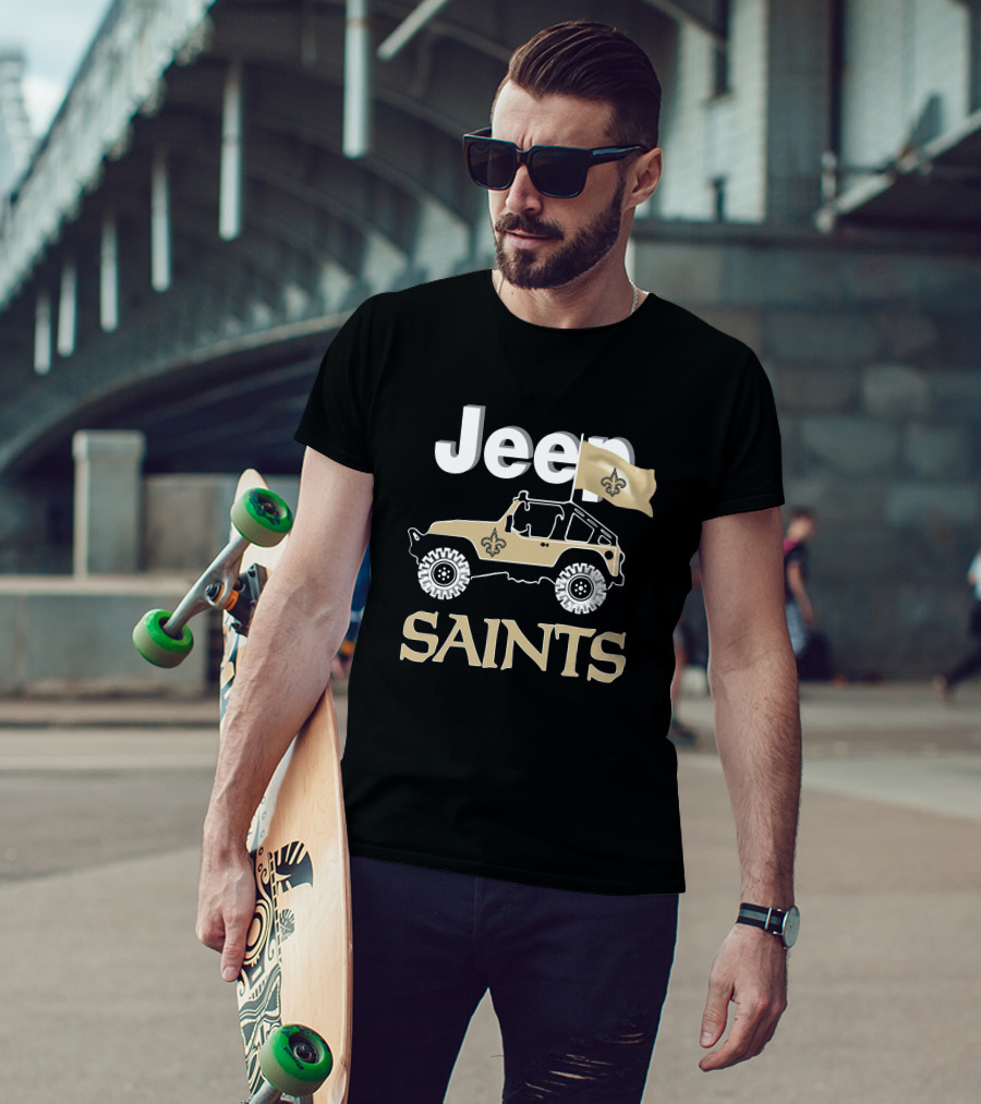 Jeep Saints New Orleans Fleur-De-Lis Flag T-Shirt