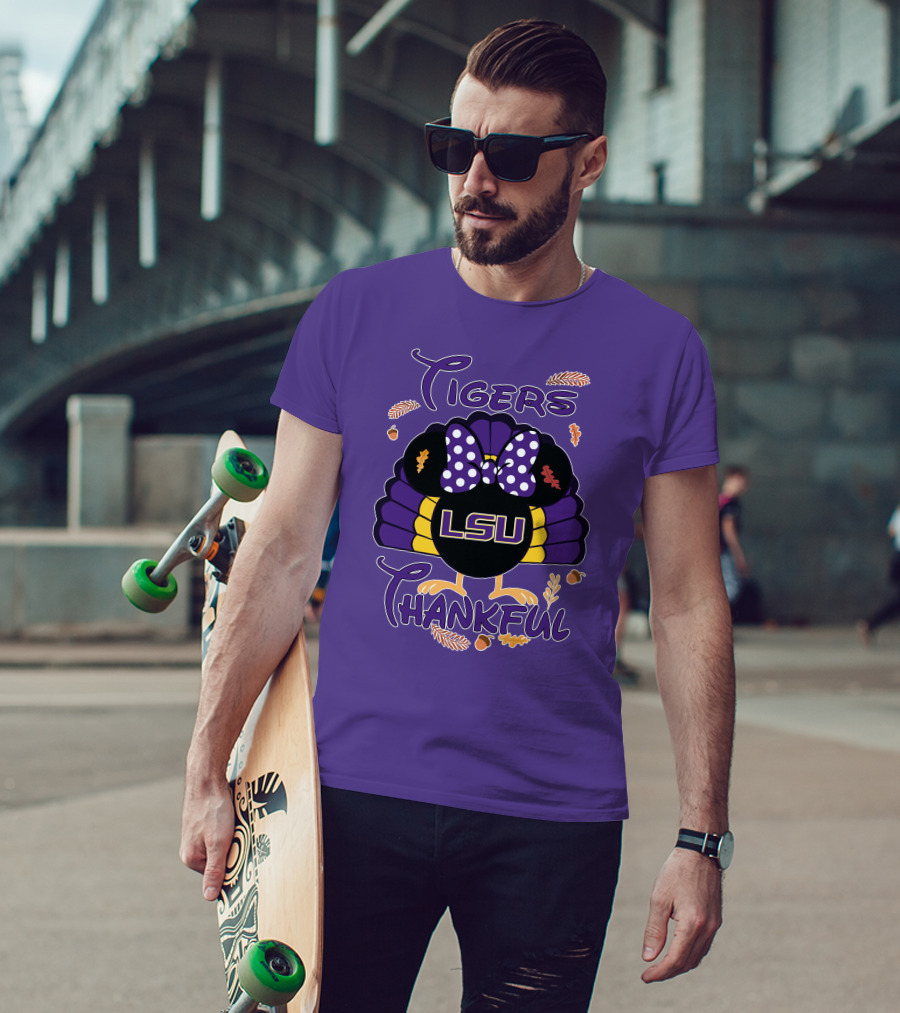 LSU Tigers Thankful Minnie Thanksgiving T-Shirt