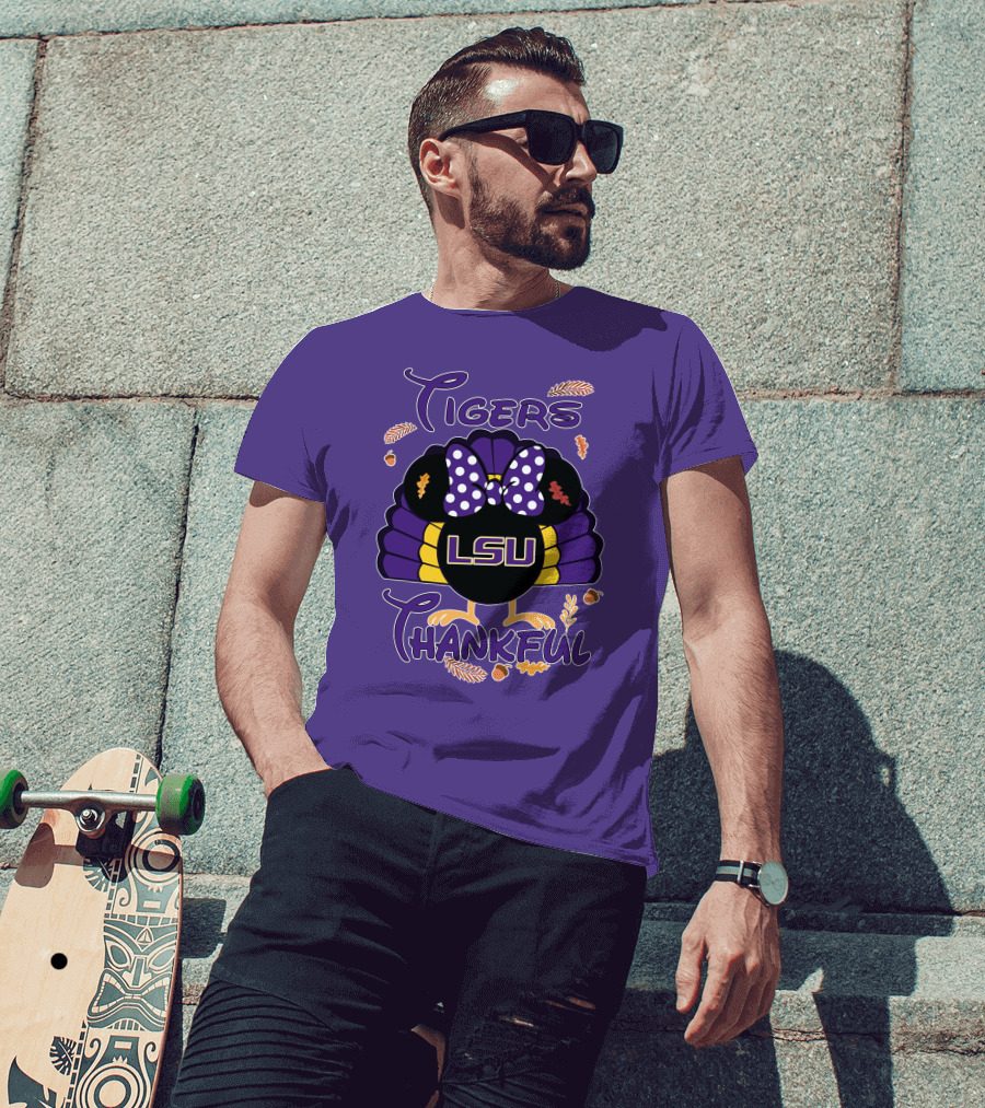 LSU Tigers Thankful Minnie Thanksgiving T-Shirt