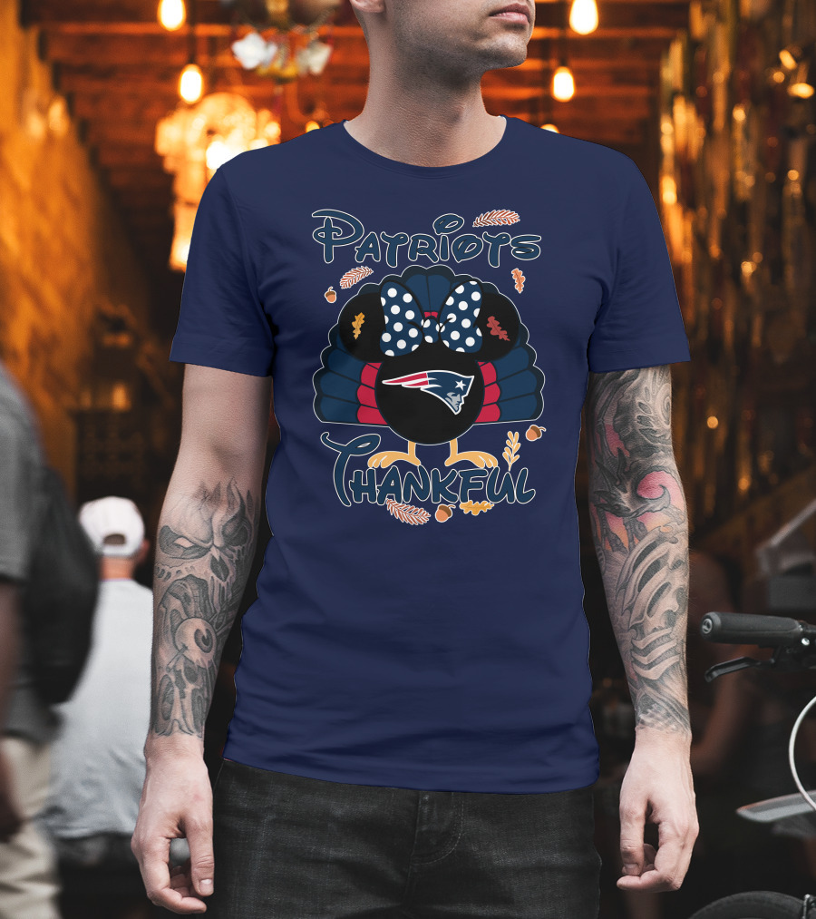 Patriots Thankful Thanksgiving Minnie Turkey T-Shirt
