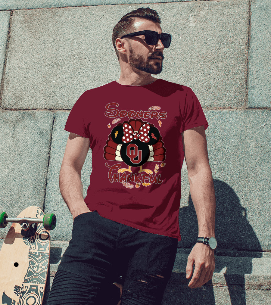 Sooners Thankful Minnie Turkey Thanksgiving OU T-Shirt