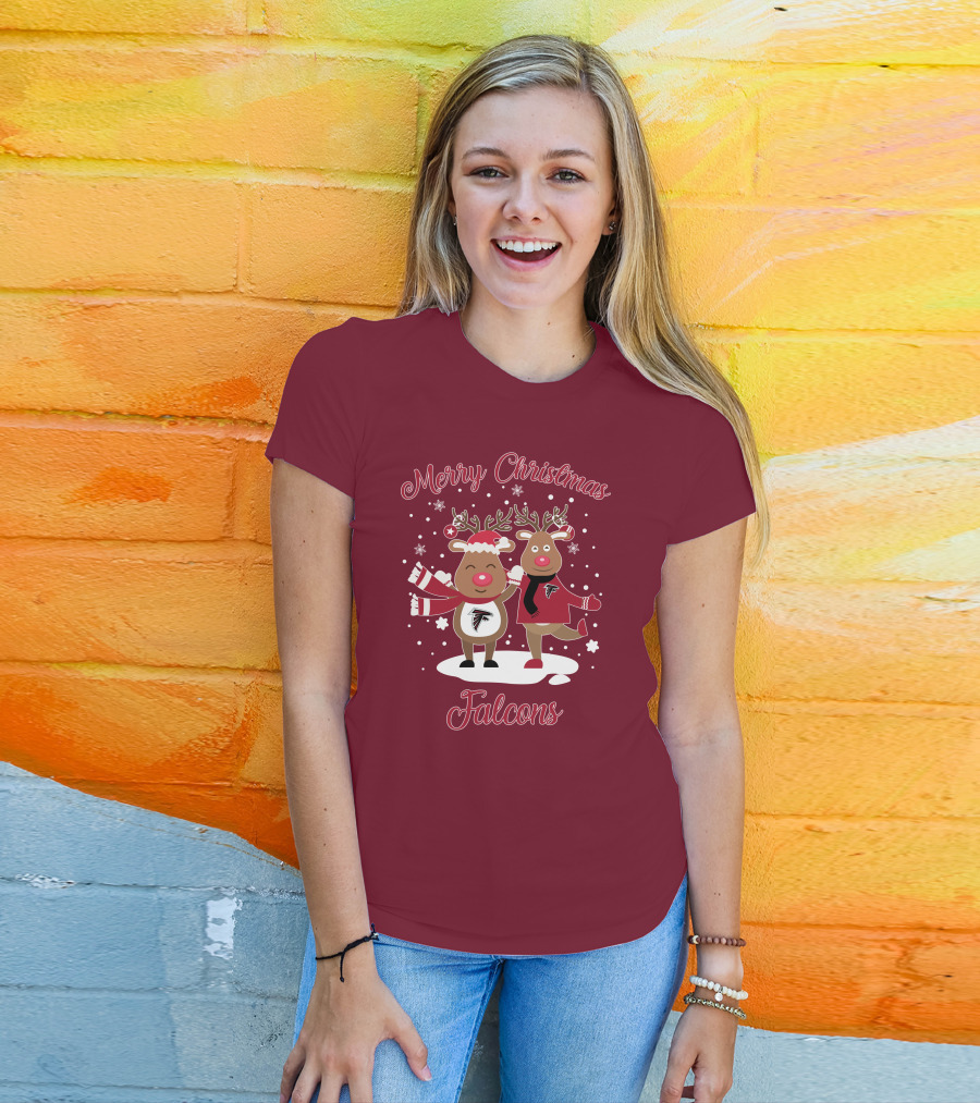 Merry Christmas Atlanta Falcons Reindeer T-Shirt