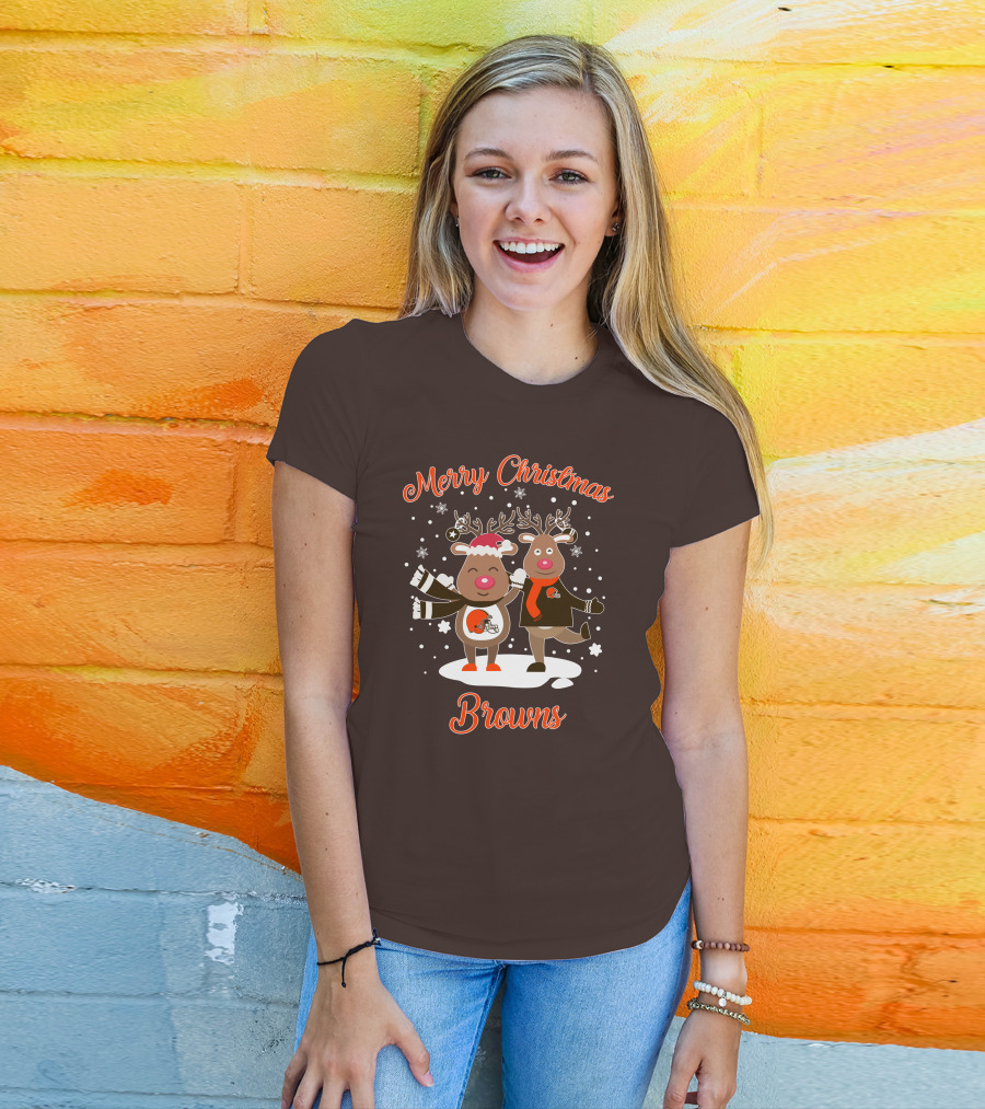 Merry Christmas Cleveland Browns Reindeer T-Shirt