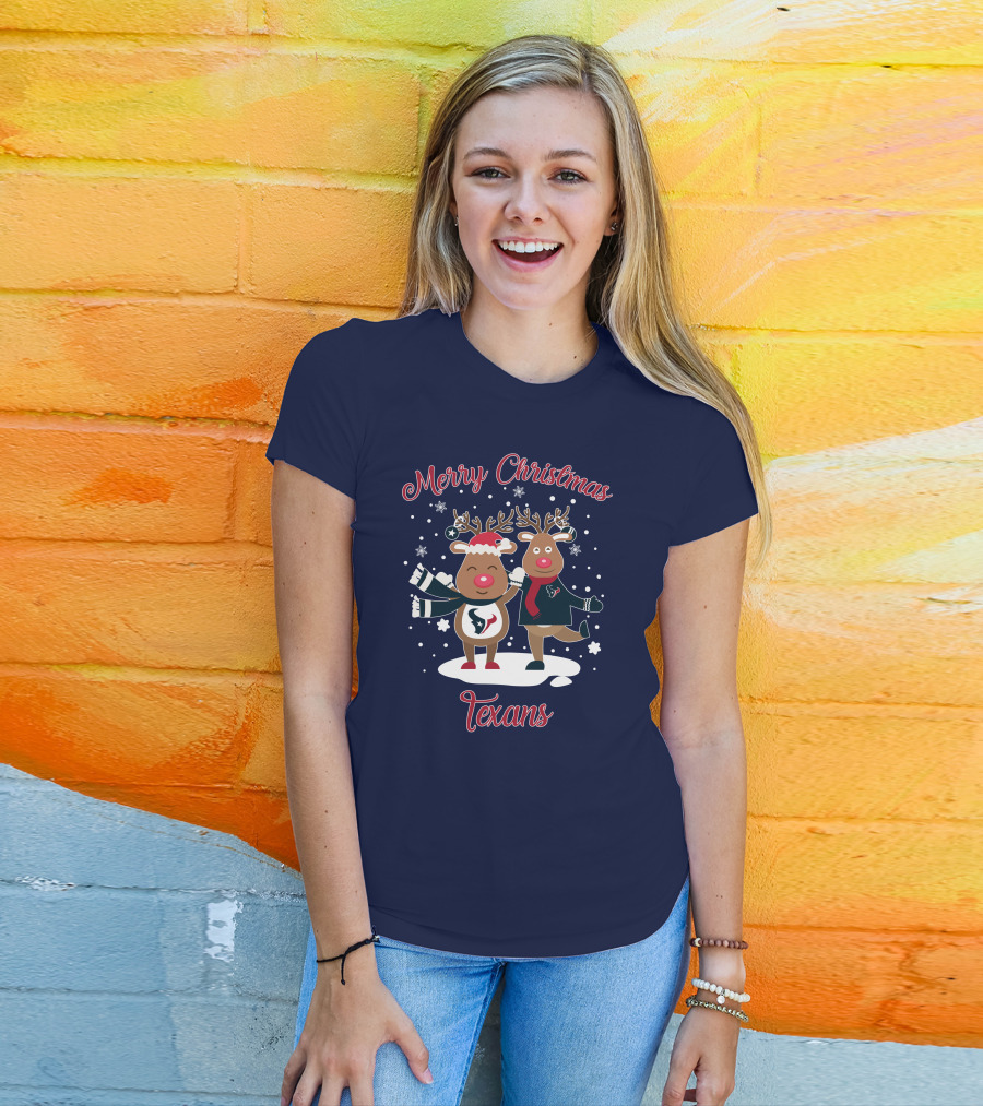 Merry Christmas Houston Texans Reindeer T-Shirt