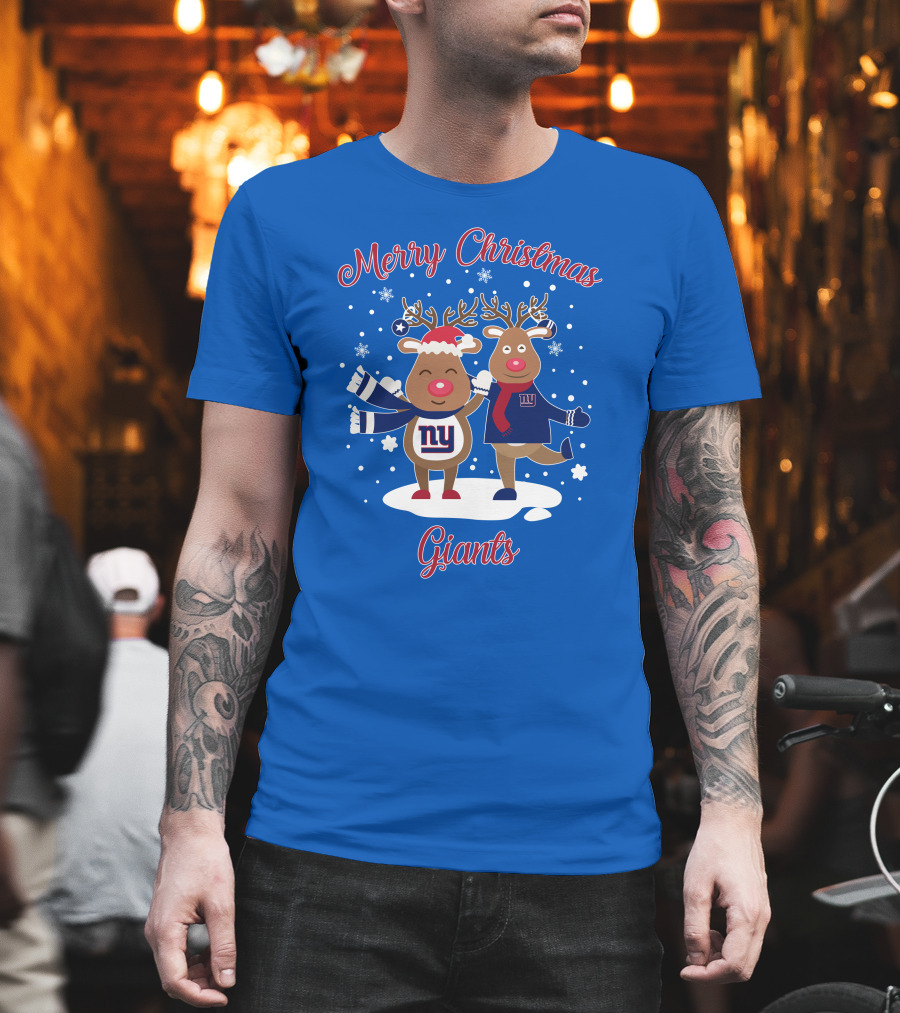 Merry Christmas New York Giants Reindeer T-Shirt