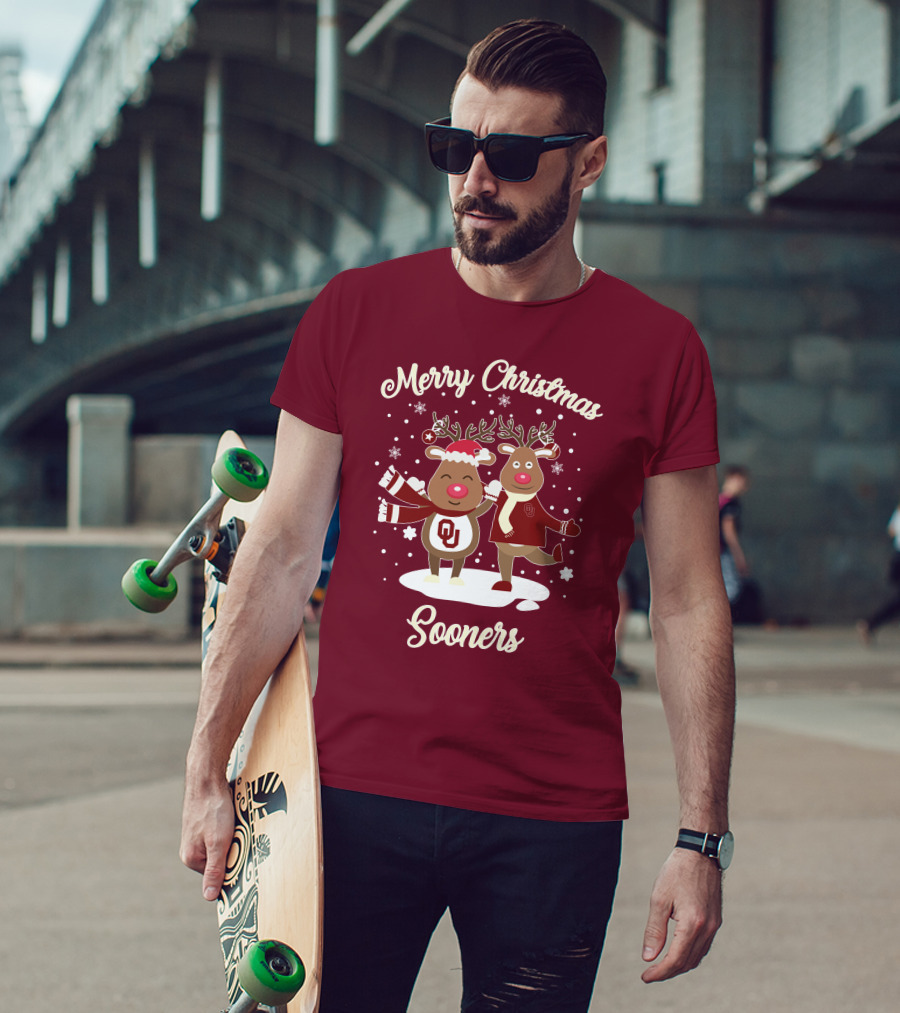 Merry Christmas Sooners Oklahoma Reindeer T-Shirt