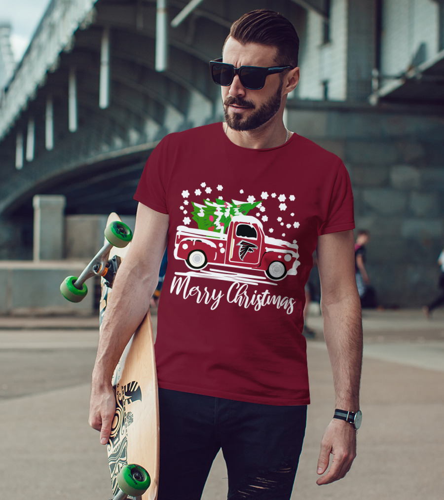 Atlanta Falcons Vintage Truck Merry Christmas T-Shirt