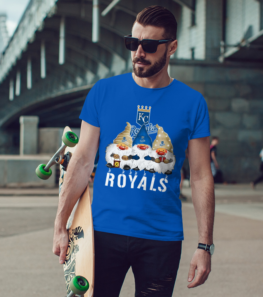 Kansas City Royals Merry Christmas Happy Holidays Gnomes T-Shirt