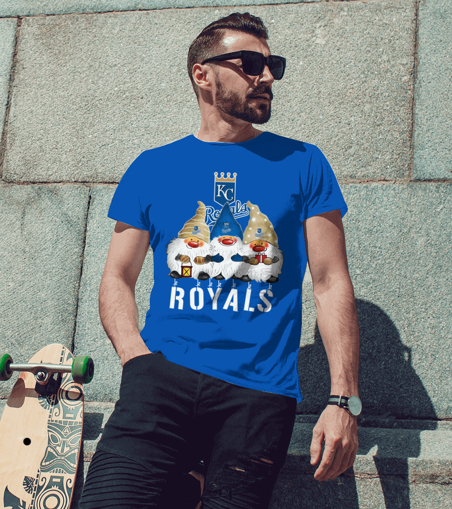 Kansas City Royals Merry Christmas Happy Holidays Gnomes T-Shirt