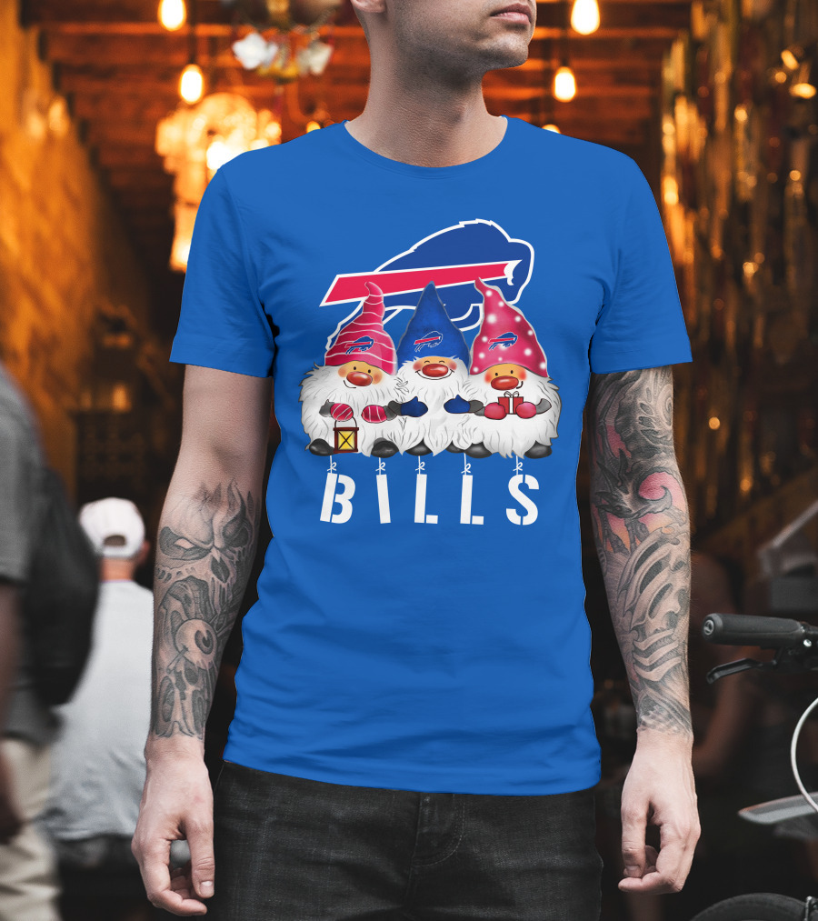 Buffalo Bills Happy Holidays Gnomes Christmas T-Shirt