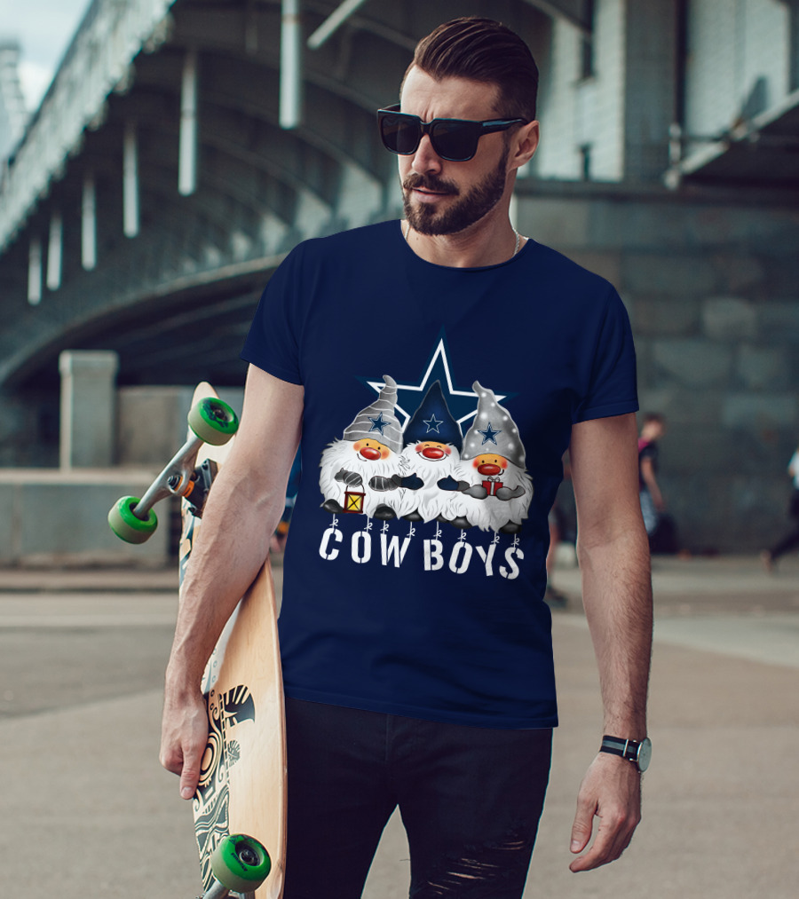 Dallas Cowboys Christmas Gnomes Merry Holidays T-Shirt