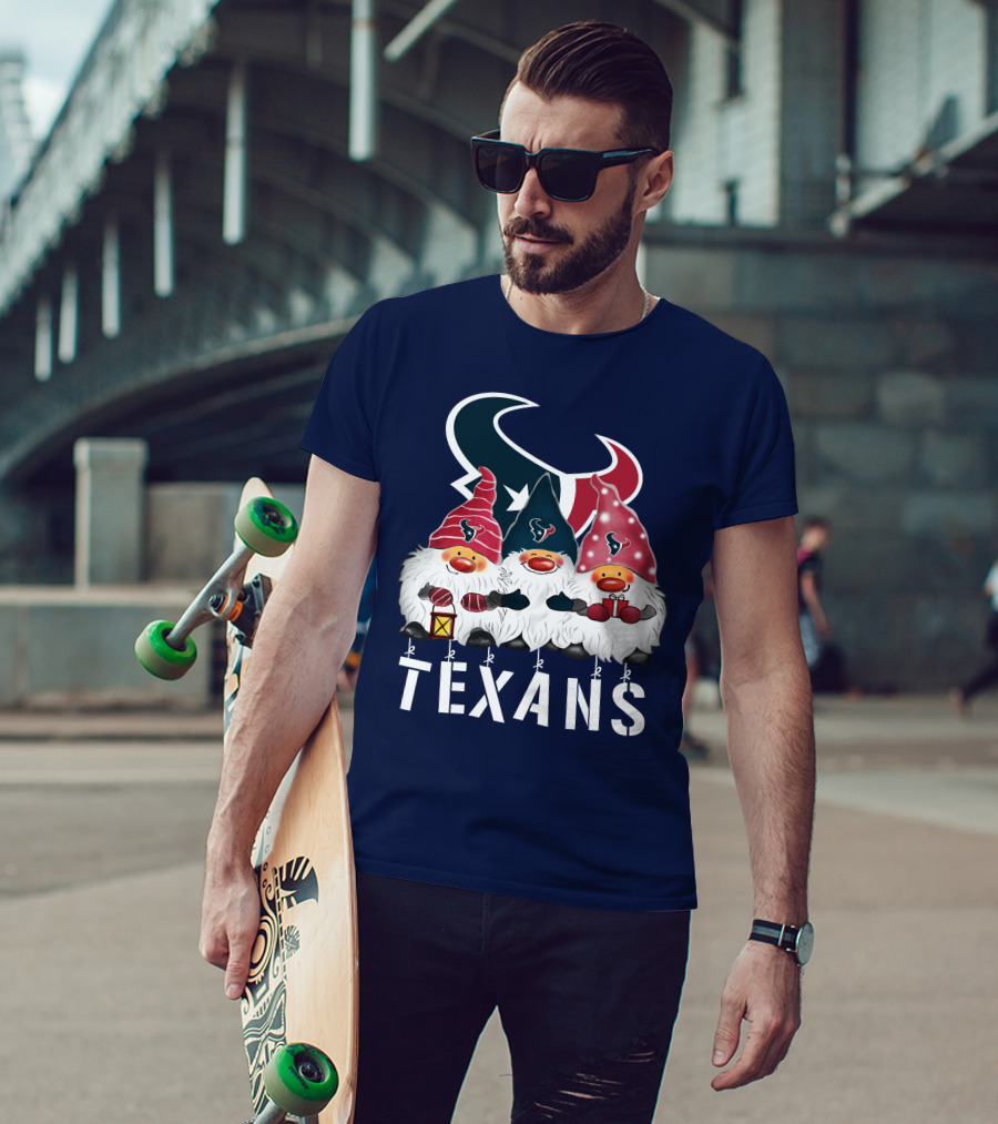 Texans Christmas Gnomes Houston Happy Holidays T-Shirt