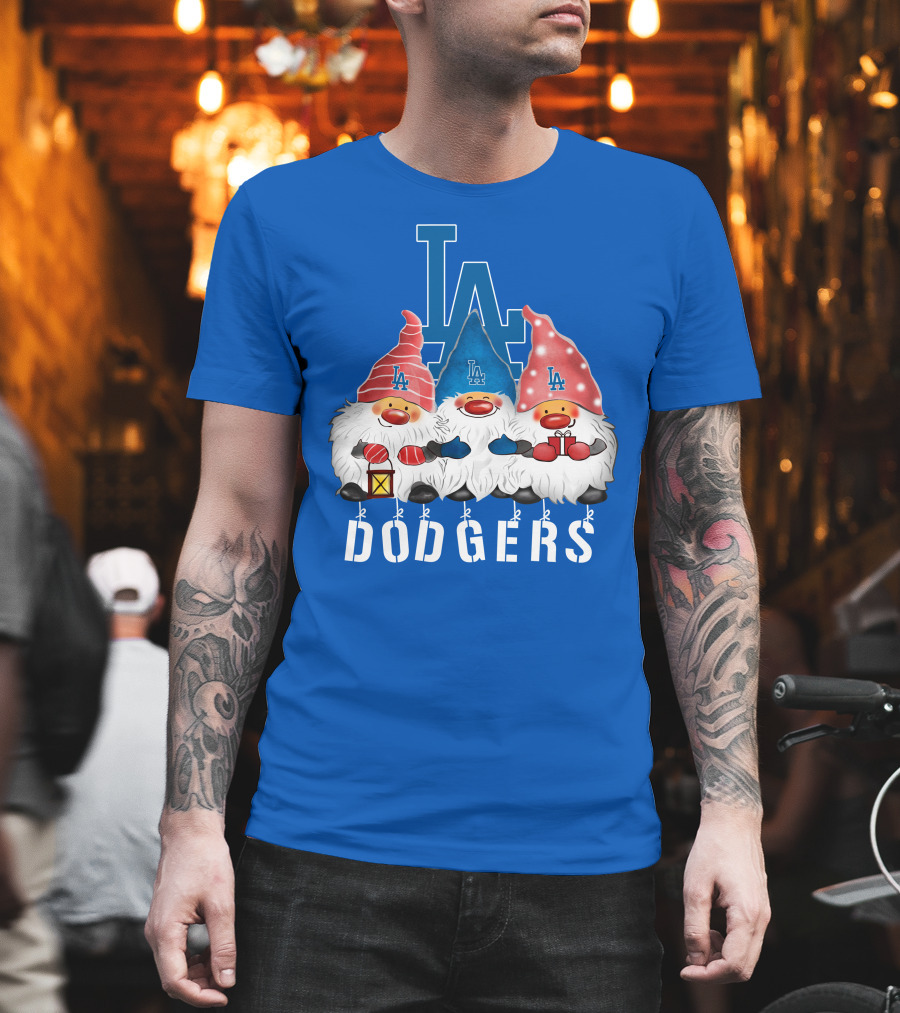 Los Angeles Dodgers Merry Christmas Happy Holidays Gnomes T-Shirt