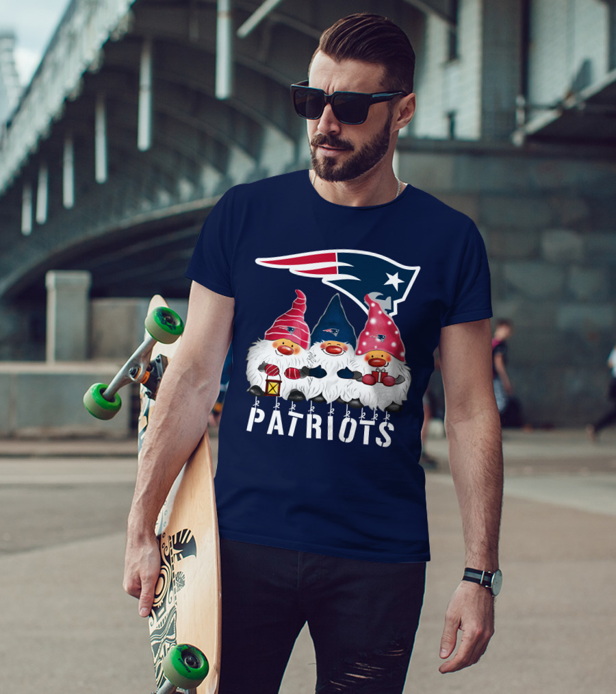 New England Patriots Merry Christmas Happy Holidays Gnomes NFL T-Shirt